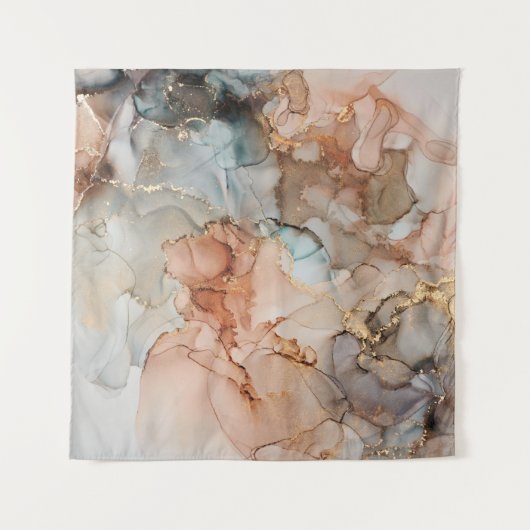 Kunstschilderij van natuurluxe abstracte vloeistof wandkleed (Voorkant)