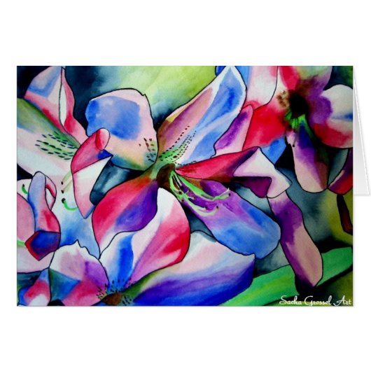 Kunstschilderij van Rainbow Azalea, waterverf (Voorkant Horizontaal)