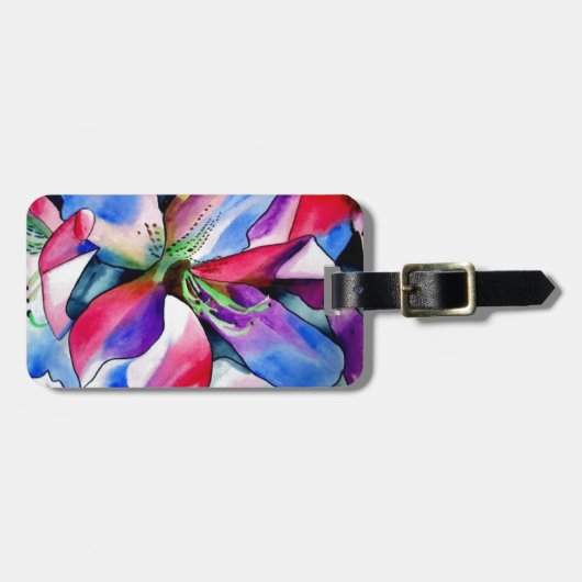 Kunstschilderij van Rainbow Azalea, waterverf Bagagelabel (Voorkant horizontaal)