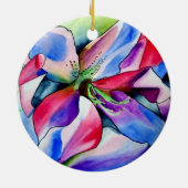 Kunstschilderij van Rainbow Azalea, waterverf Keramisch Ornament (Achterkant)