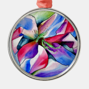 Kunstschilderij van Rainbow Azalea, waterverf Metalen Ornament