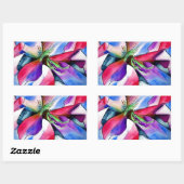 Kunstschilderij van Rainbow Azalea, waterverf Rechthoekige Sticker (Vel)