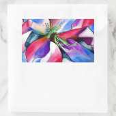 Kunstschilderij van Rainbow Azalea, waterverf Rechthoekige Sticker (Tas)