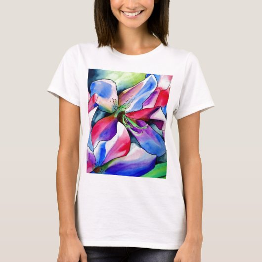 Kunstschilderij van Rainbow Azalea, waterverf T-shirt (Voorkant)