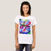 Kunstschilderij van Rainbow Azalea, waterverf T-shirt (Voorkant volledig)
