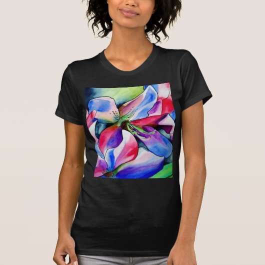 Kunstschilderij van Rainbow Azalea, waterverf T-shirt (Voorkant)