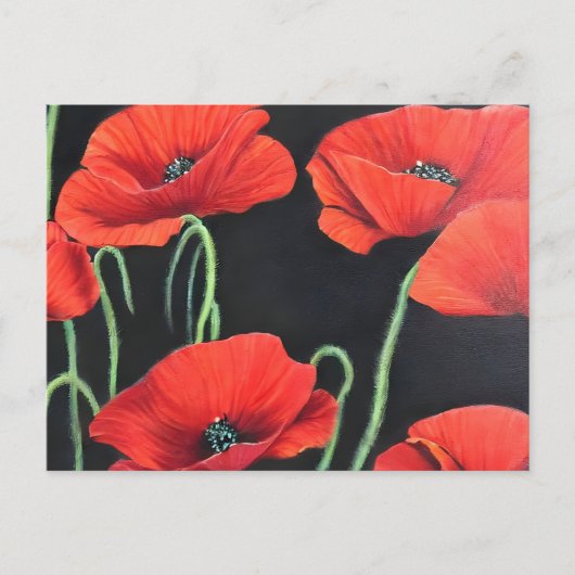 Kunstschilderij van Red Poppies Briefkaart (Voorkant)