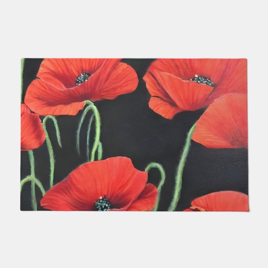 Kunstschilderij van Red Poppies Deurmat (Voorkant)