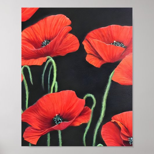 Kunstschilderij van Red Poppies Poster (Voorkant)