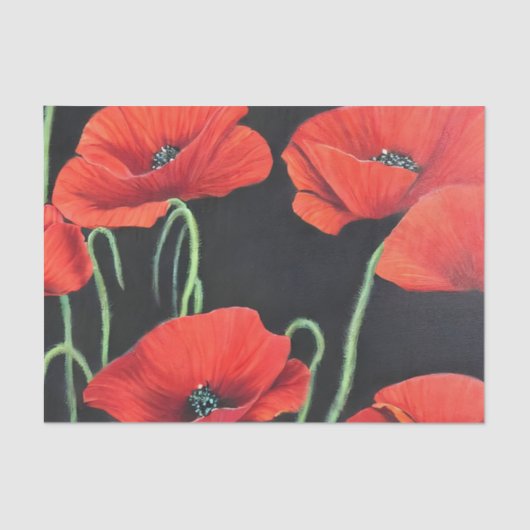 Kunstschilderij van Red Poppies Tissuepapier (Voorkant)