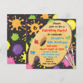 Kunstschilderij Verjaardagsfeestuitnodigingen op z Kaart (Voorkant / Achterkant)