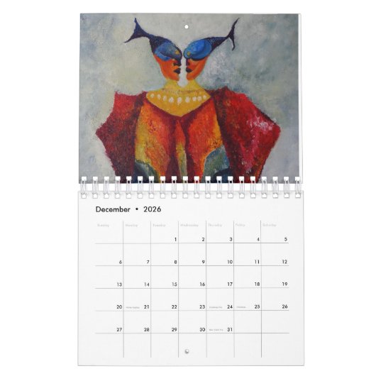 Kunstschilderijen Abstracte decoratieve kalender (Dec 2026)
