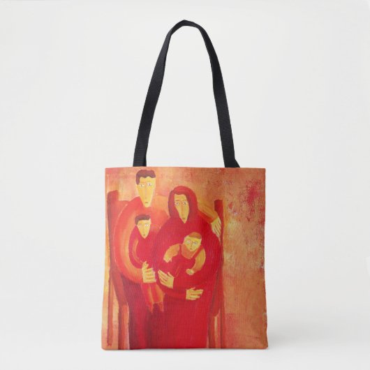 Kunstschilderijen met gezinszetel voor hedendaagse tote bag (Voorkant)