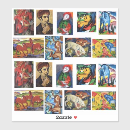 Kunstschilderijen van Franz Marc Sticker (Vel)
