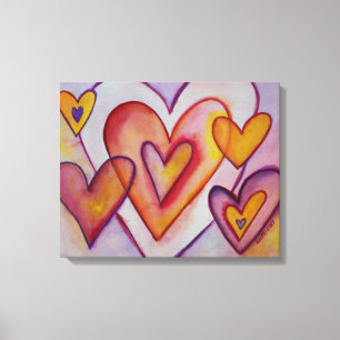 Kunstschilderijen van het interlocking Love Hearts Canvas Afdruk