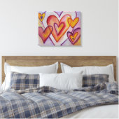 Kunstschilderijen van het interlocking Love Hearts Canvas Afdruk (Insitu (Slaapkamer))