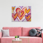 Kunstschilderijen van het interlocking Love Hearts Canvas Afdruk (Insitu (Woonkamer))