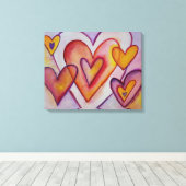 Kunstschilderijen van het interlocking Love Hearts Canvas Afdruk (Insitu (Houten vloer))