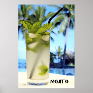 Kunstschildering met mes op de Mojito Poster