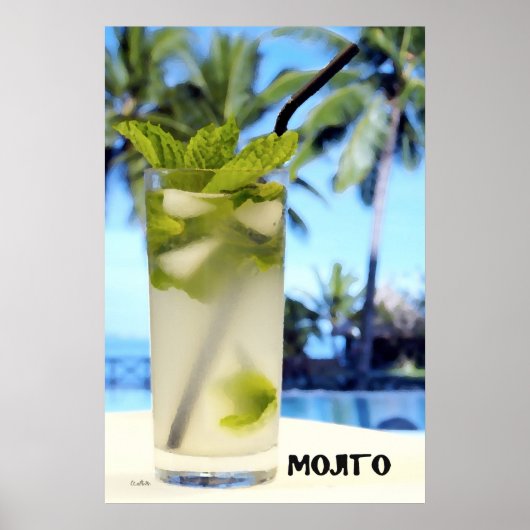 Kunstschildering met mes op de Mojito Poster (Voorkant)