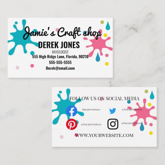 kunstschilderkunst kunstatelier kind visitekaartje (Voorkant / Achterkant)