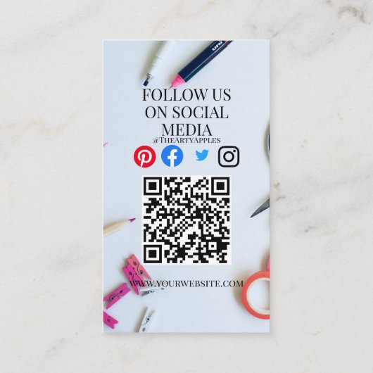 kunstschilderkunst kunstatelier kinder kunstenaar visitekaartje (Achterkant)