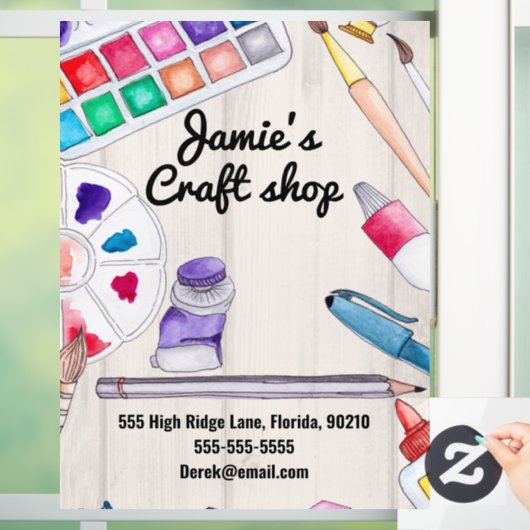 kunstschilderkunst kunstatelier kinder zakenwereld raamsticker (Huis)