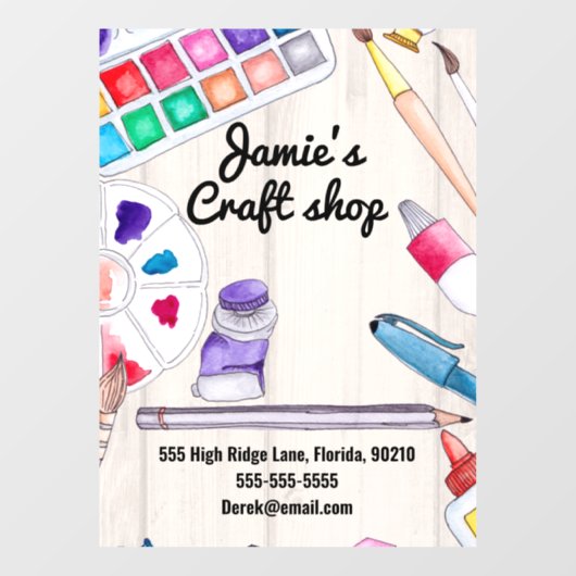 kunstschilderkunst kunstatelier kinder zakenwereld raamsticker (Vel)