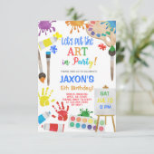 Kunstschilderkunst tekening jongen verjaardag uitn kaart (Staand voorkant)