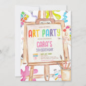 Kunstschilderkunst verjaardagsfeestje uitnodiging (Voorkant)