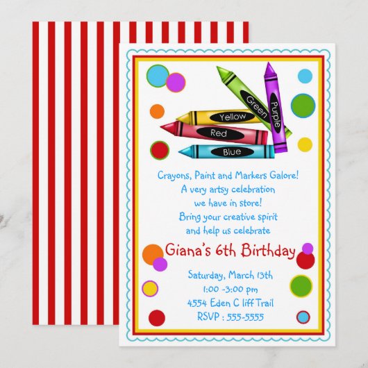 Kunstschilderkunst Verkenningsfeest Kaart (Voorkant / Achterkant)