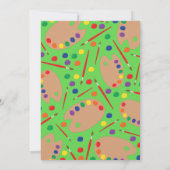 Kunstschilderpalet 1e Verjaardag Schattigee uitnod Kaart (Achterkant)