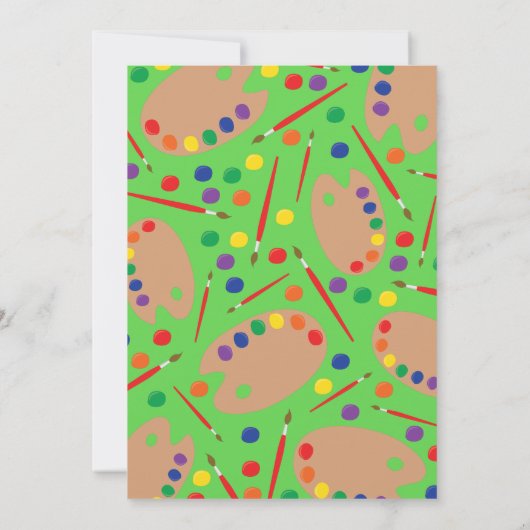 Kunstschilderpalet 1e Verjaardag Schattigee uitnod Kaart (Achterkant)