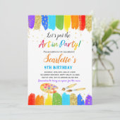 Kunstschilderpartij Kind uitnodiging op zaterdag (Staand voorkant)