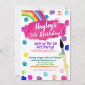 Kunstschilderpartij Waterverf Birthday-uitnodiging Kaart (Voorkant)