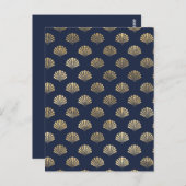 kunstschilderpatroon voor goud en zee briefkaart (Voorkant / Achterkant)