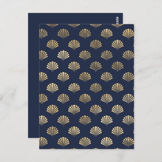 kunstschilderpatroon voor goud en zee briefkaart (Voorkant / Achterkant)