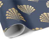 kunstschilderpatroon voor goud en zee cadeaupapier (Rol Hoek)