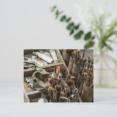 Kunstschilderpenselen en verf in oud Hoesje van ho Briefkaart (Staand voorkant)