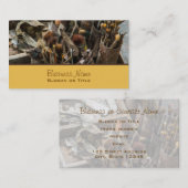 Kunstschilderpenselen en verf in oud Hoesje van ho Visitekaartje (Voorkant / Achterkant)