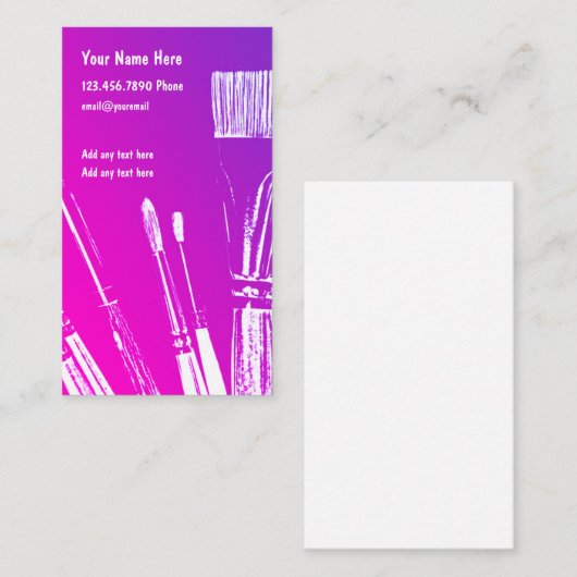 Kunstschilders Visitekaartjes OntwerpSjabloon (Voorkant / Achterkant)