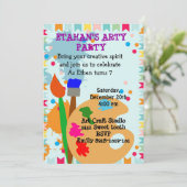 kunstschilderverjaardagsuitnodiging kaart (Staand voorkant)