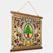 Kunstschildpad in Libanon (Arabisch letterschrift) Hangend Wandkleed (Gebogen)