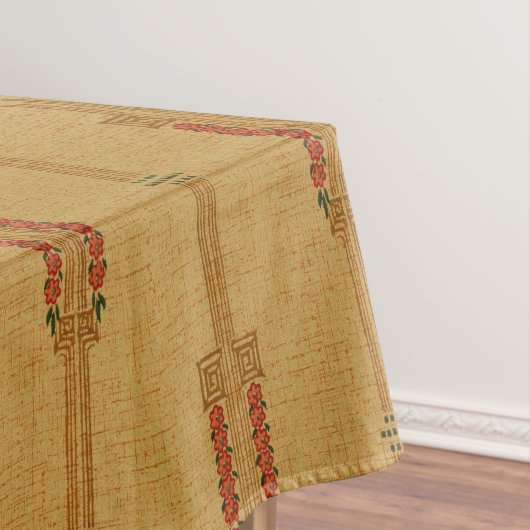 kunstschildpad - roze bloemen patroon tafelkleed (Voorbeeld)