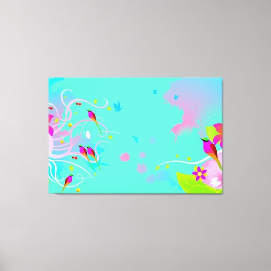 Kunstschildpad voor vogels canvas afdruk (Voorkant)
