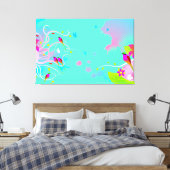 Kunstschildpad voor vogels canvas afdruk (Insitu (Slaapkamer))