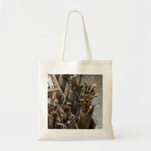 Kunstschildpadden in oude rottenblikken tote bag