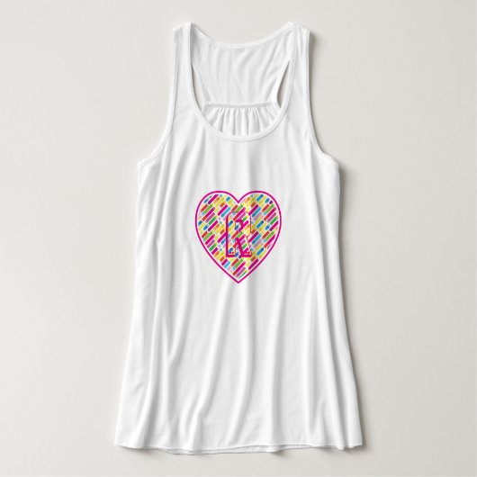 Kunstschilferen van het hemelmonogram regenboogdia tanktop (Design voorkant)