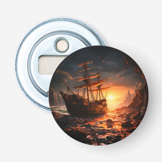 kunstschip button flesopener (Voorkant)