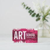 Kunstschool Roze magenta Ink Splash Visitekaartje (Staand voorkant)